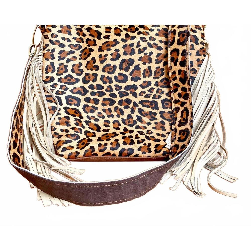 NEW JEWELRY JUNKIE women's fringe handbag in leopard